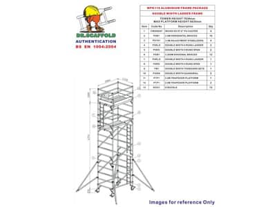 WPK110 - 6.63米平臺鋁合金移動式腳手架