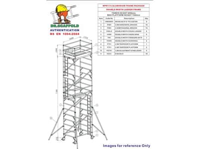 WPK112 - 7.55米平臺鋁合金移動式腳手架