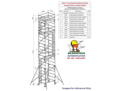 WPK117 - 9.87米平臺鋁合金移動式腳手架