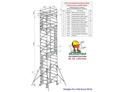 WPK118 - 10.34米平臺鋁合金移動式腳手架