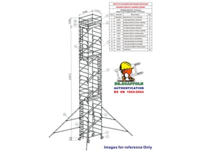 WPK124 - 13.12米平臺鋁合金移動式腳手架